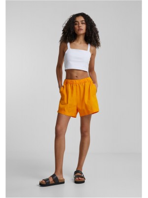 Дамски къси панталони в оранжев цвят Urban Classics Ladies Linen Mixed Boxer Shorts