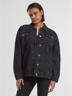 Дамско дънково яке в черен цвят Urban Classics Ladies Oversized 90's  Дамско дънково яке в черен цвят Urban Classics Ladies Oversized 90's