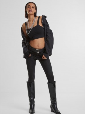 Дамско дънково яке в черен цвят Urban Classics Ladies Oversized 90's  Дамско дънково яке в черен цвят Urban Classics Ladies Oversized 90's