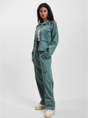 Дамски панталон в зелен цвят DEF Worky Chinopants