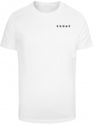 Мъжка тениска в бял цвят Mister Tee Trust Dove