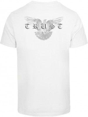 Мъжка тениска в бял цвят Mister Tee Trust Dove