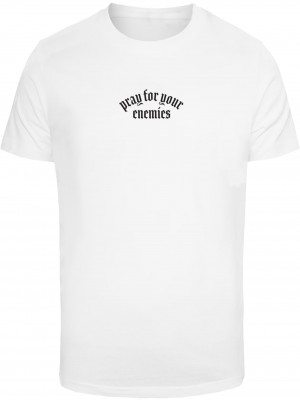 Мъжка тениска в бял цвят Mister Tee Pray For Your Enemies