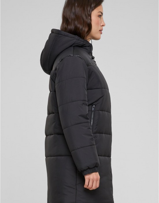 Дамско дълго яке в черен цвят Urban Classics Mixed Puffer