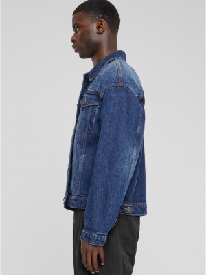 Мъжко дънково яке Urban Classics Boxy Jacket mid blue washed