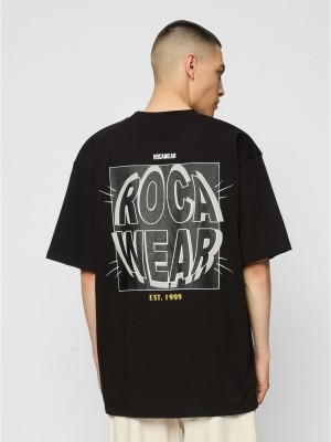 Мъжка тениска в черен цвят Rocawear Hood 