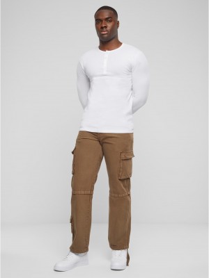 Мъжки карго панталон в кафяв цвят DEF Pocket