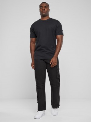 Мъжки карго панталон в черен цвят DEF Pocket