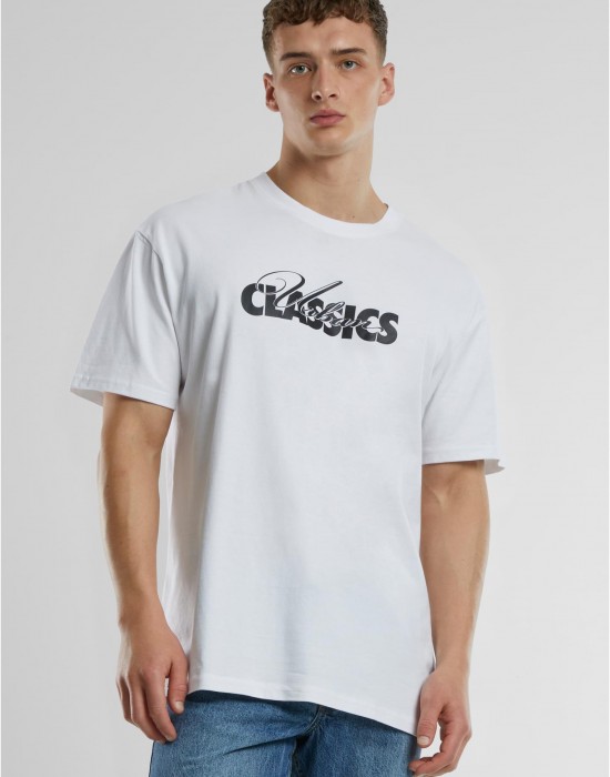 Мъжка тениска в бял цвят с лого Urban Classics Oversized