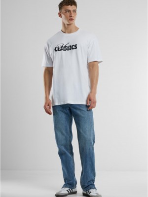 Мъжка тениска в бял цвят с лого Urban Classics Oversized