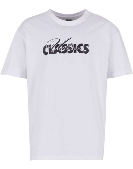 Мъжка тениска в бял цвят с лого Urban Classics Oversized