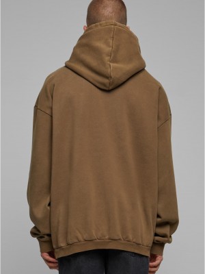 Мъжки суичър в кафяво Urban Classics Acid Washed Hoody