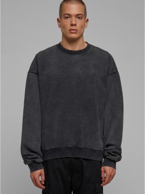 Мъжка блуза в черно Urban Classics Acid Washed Crew Мъжка блуза в черно Urban Classics Acid Washed Crew
