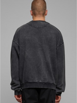 Мъжка блуза в черно Urban Classics Acid Washed Crew Мъжка блуза в черно Urban Classics Acid Washed Crew