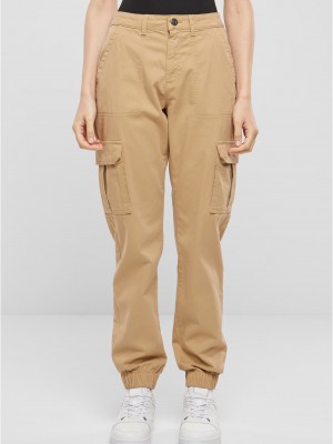 Дамски панталон в бежов цвят Urban Classics Ladies Pants