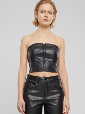 Дамски кожен топ с цип Urban Classics