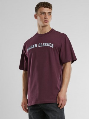 Мъжка тениска Urban Classics UC College Logo redwine