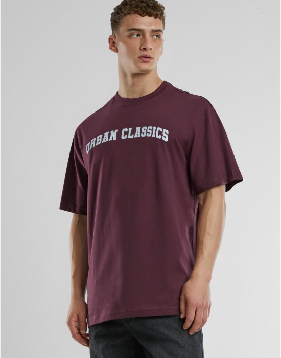 Мъжка тениска Urban Classics UC College Logo redwine