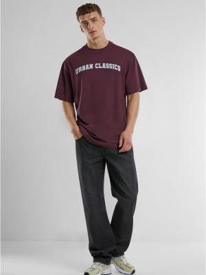 Мъжка тениска Urban Classics UC College Logo redwine