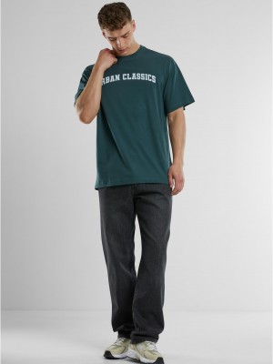 Мъжка тениска Urban Classics UC College Logo bottlegreen