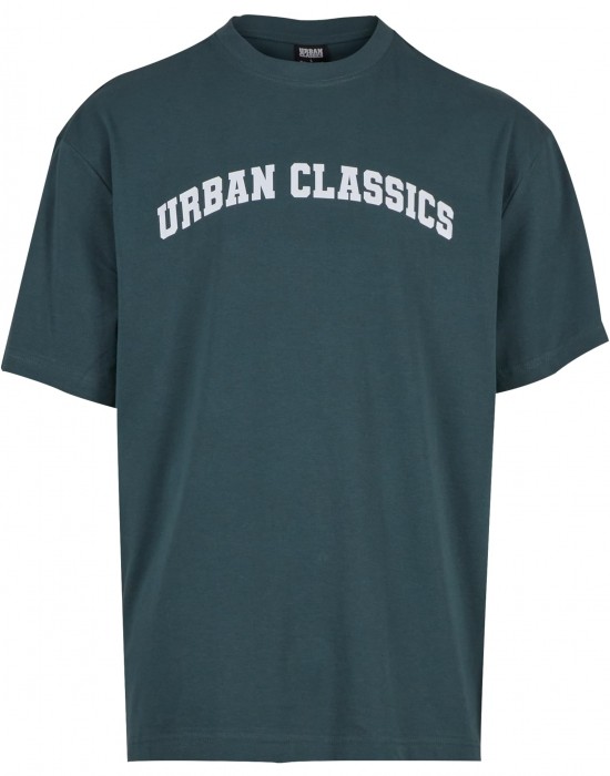 Мъжка тениска Urban Classics UC College Logo bottlegreen