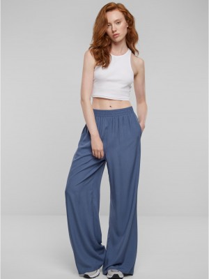 Дамски широк панталон в син цвят Urban Classics Ladies Pants