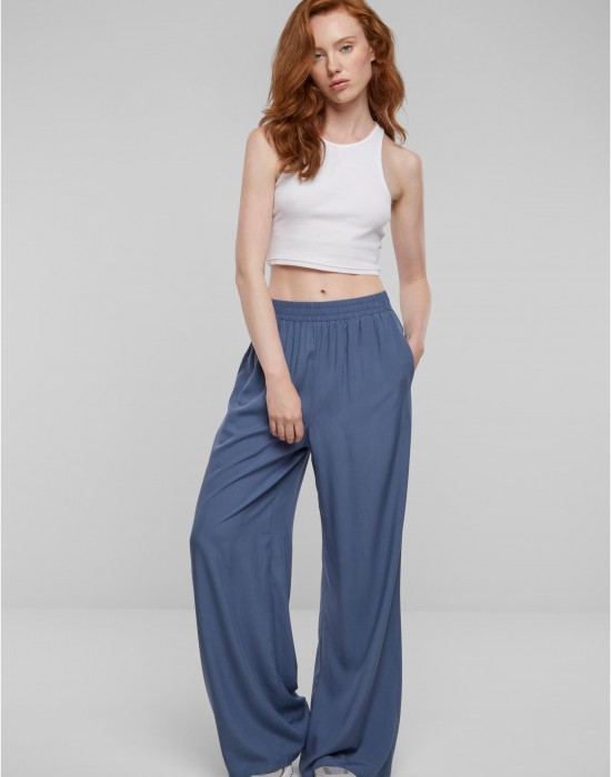 Дамски широк панталон в син цвят Urban Classics Ladies Pants