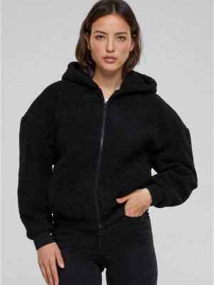 Дамски суичър в черно Urban Classics Oversized Sherpa Zip