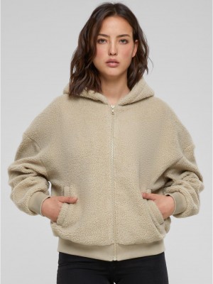 Дамски суичър в бежово Urban Classics Oversized Sherpa Zip