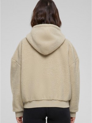 Дамски суичър в бежово Urban Classics Oversized Sherpa Zip