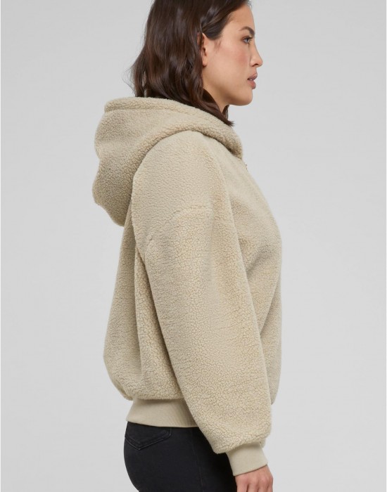 Дамски суичър в бежово Urban Classics Oversized Sherpa Zip