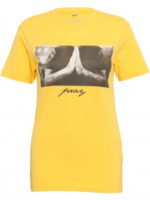 Дамска тениска в жълто Mister Tee Pray
