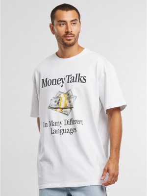 Мъжка бяла тениска Urban Classics Money Talks Oversize