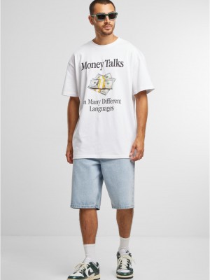 Мъжка бяла тениска Urban Classics Money Talks Oversize