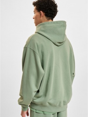 Мъжки суичър с качулка в зелен цвят DEF Zip Hoodie