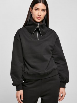 Дамски суичър в черно Urban Classics Oversized High Neck Troyer