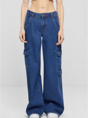 Дамски широки дънки Urban Classics indigo washed