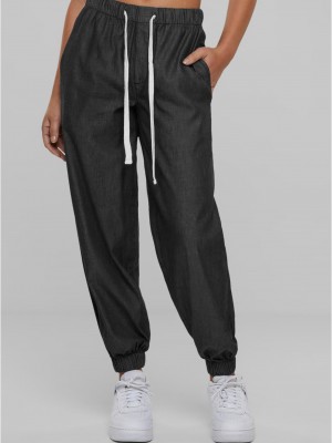 Дамски панталон в черно Urban Classics Denim Jogpants