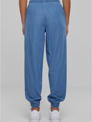 Дамски панталон в синьо Urban Classics Denim Jogpants