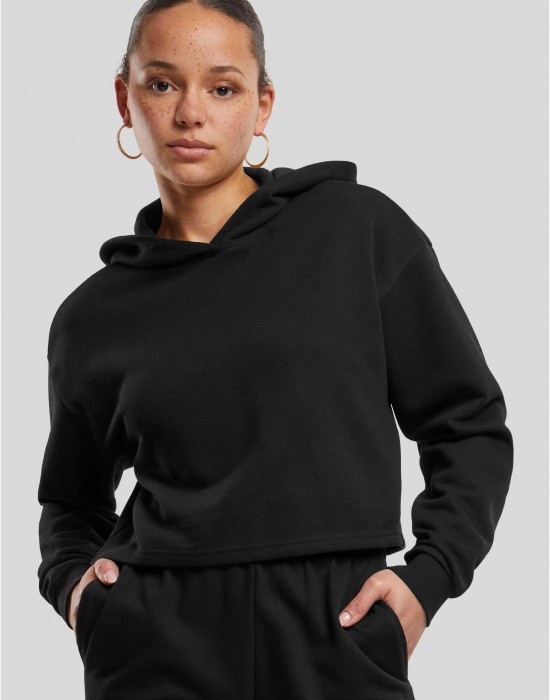 Дамски къс суичър Urban Classics Terry Hoodie black