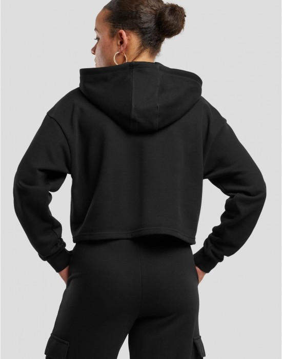 Дамски къс суичър Urban Classics Terry Hoodie black