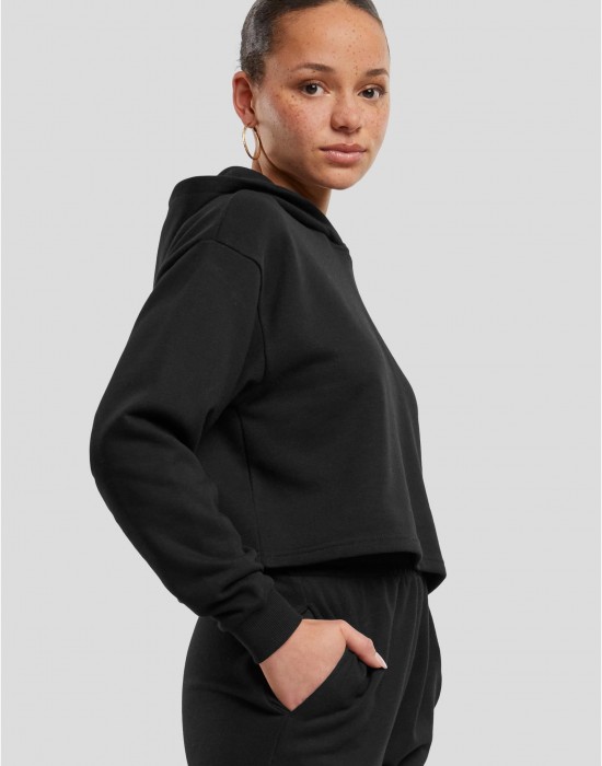 Дамски къс суичър Urban Classics Terry Hoodie black