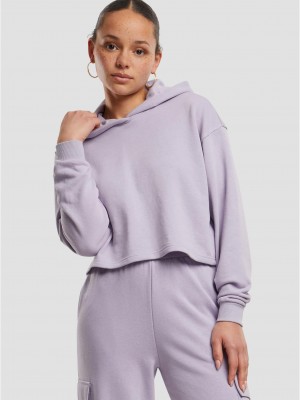 Дамски къс суичър Urban Classics Terry Hoodie dustylilac