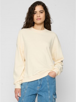 Дамска блуза Urban Classics Terry Crewneck whitesand Дамска блуза Urban Classics Terry Crewneck whitesand