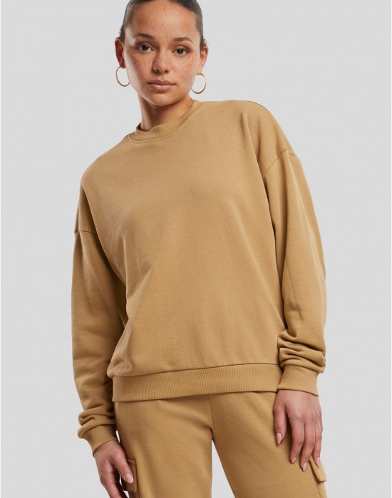 Дамска блуза Urban Classics Terry Crewneck unionbeige