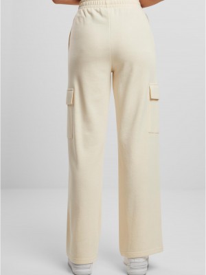 Дамски карго панталони Urban Classics Terry Sweat Pants whitesand