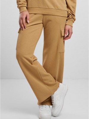 Дамски карго панталони Urban Classics Terry Sweat Pants unionbeige  