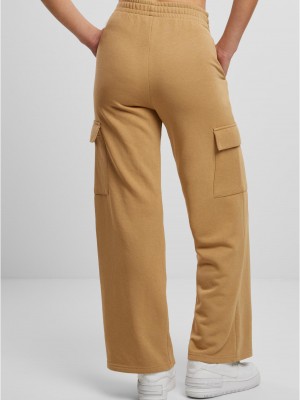 Дамски карго панталони Urban Classics Terry Sweat Pants unionbeige  