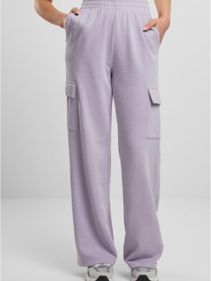 Дамски карго панталони Urban Classics Terry Sweat Pants dustylilac