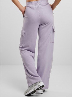 Дамски карго панталони Urban Classics Terry Sweat Pants dustylilac